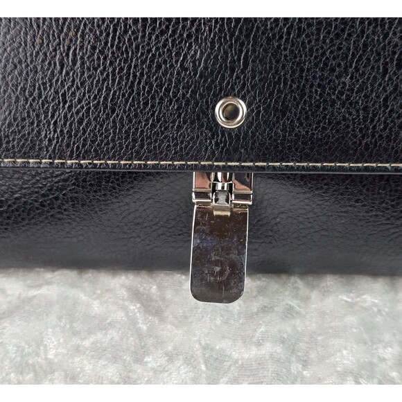 Liz Claiborne Black Leather Tri- Fold Check Book Style Wallet - Picture 6 of 8